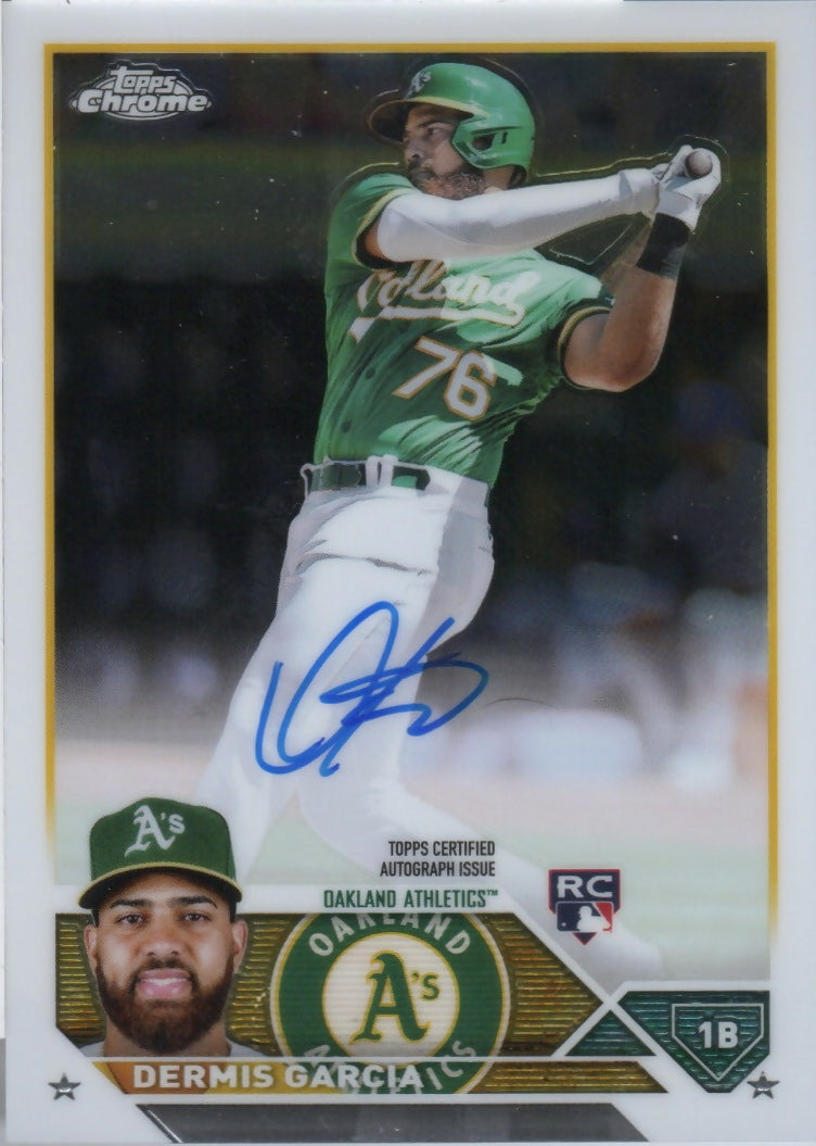 2023 Topps Chrome Baseball - Rookie Autographs #RA-DGA Dermis Garcia - Oakland Athletics - F