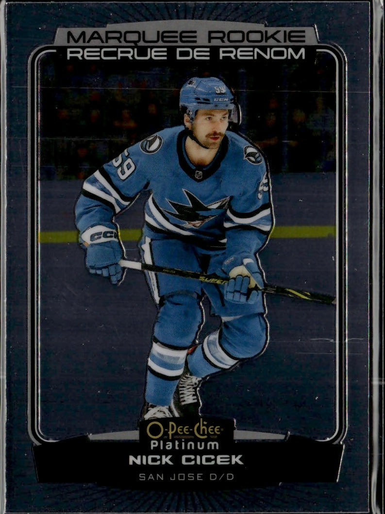 2022-23 Upper Deck O-Pee-Chee Platinum Hockey - Base - Marquee Rookie #274 Nick Cicek - San Jose Sharks - A
