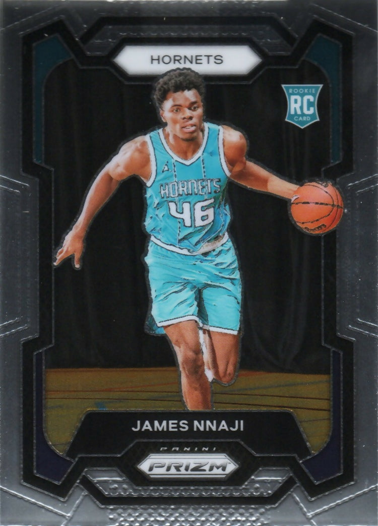 2023-24 Panini Prizm Basketball Base #159 James Nnaji, Charlotte Hornets - A