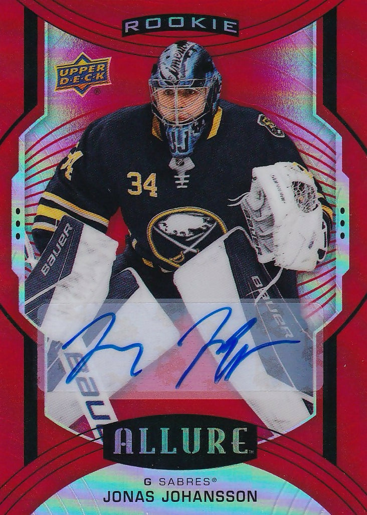 2020-21 Upper Deck Allure Red Rainbow Autographs Auto #104 Jonas Johansson Buffalo Sabres