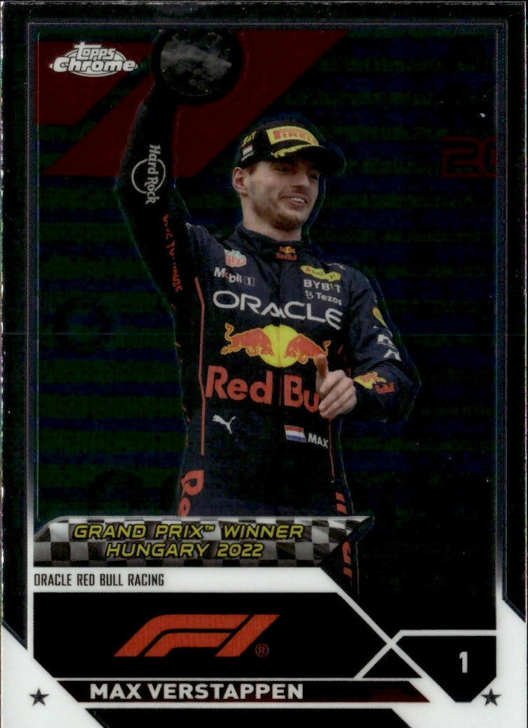 2023 Topps Chrome Formula 1 Base #156 - Grand Prix Winners Max Verstappen - Oracle Red Bull Racing - A