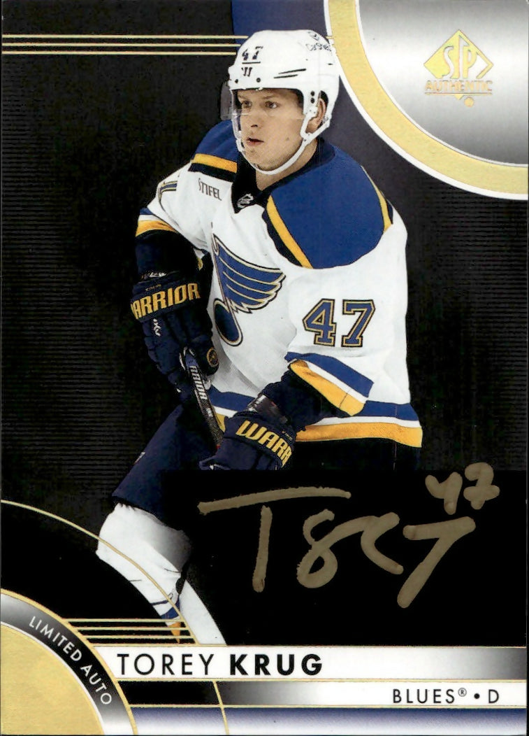 2023-24 Upper Deck SP Authentic Hockey - Base - Limited Auto - Black #67 Tory Krug - St. Louis Blues - A