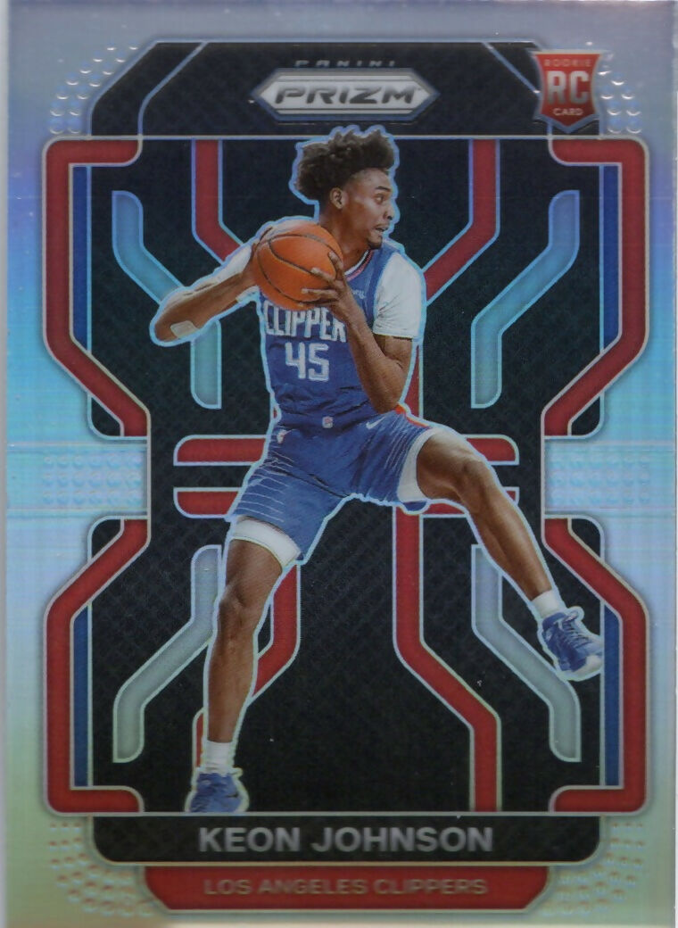 2021-22 Panini Prizm Basketball - Base - Prizm - Rookie # 326 Keon Johnson - Los Angeles Clippers