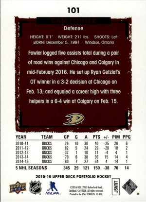 2015-16 Upper Deck Portfolio Hockey - Base #101 Cam Fowler - Anaheim Ducks