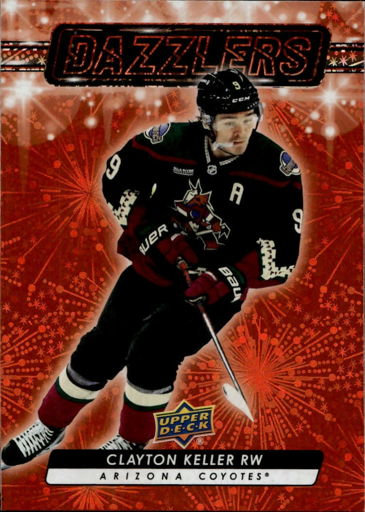 2023-24 Upper Deck Series 2 Hockey - Dazzlers - Orange #DZ-100 Clayton Keller - Arizona Coyotes - A