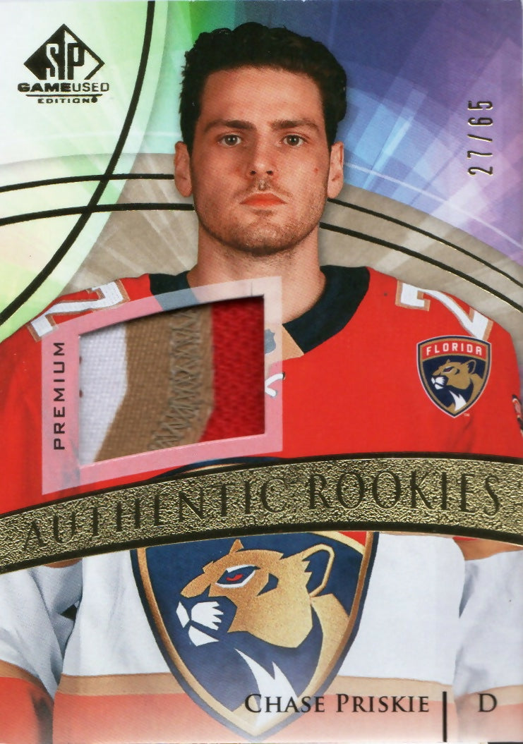 2021-22 Upper Deck SP Game Used Hockey - Gold Premium Memorabilia :65 #198 Chase Priskie - Florida Panthers - A