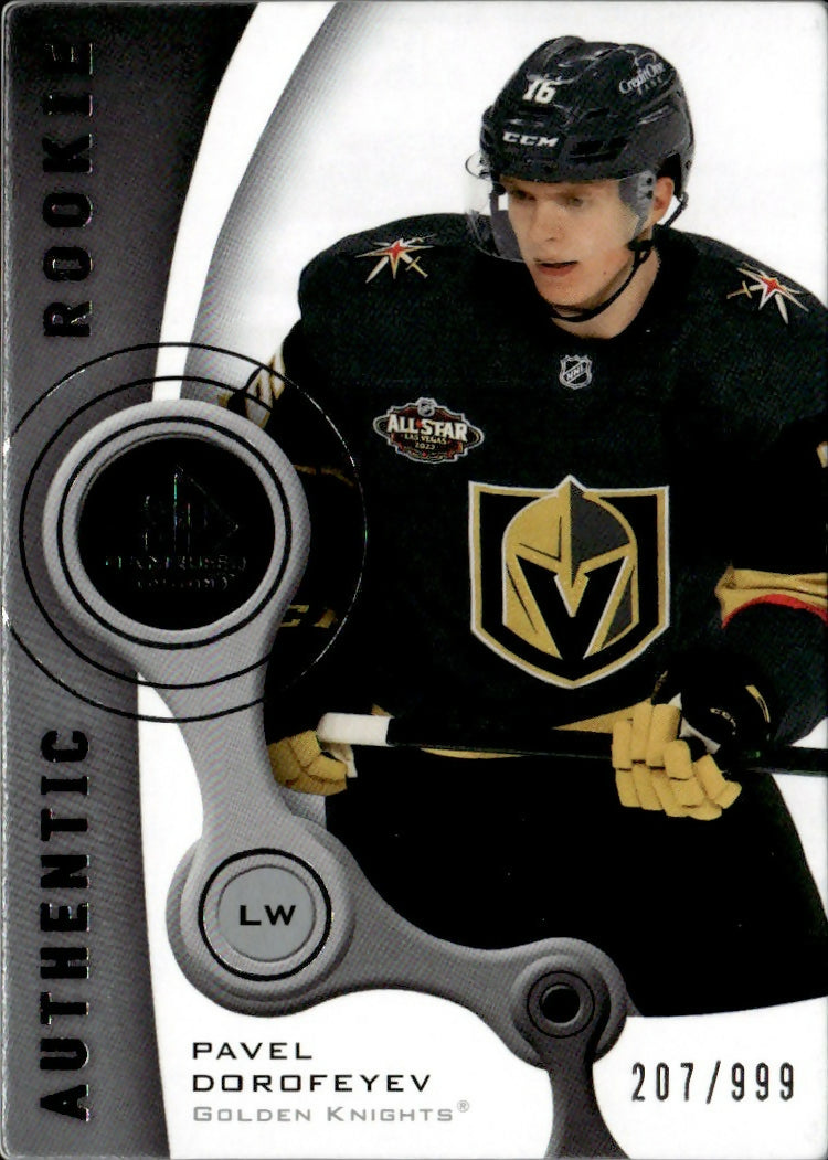 2021-22 Upper Deck SP Game Used Hockey - Authentic Rookie :999 #R-54 Pavel Dorofeyev - Vegas Golden Knights - A
