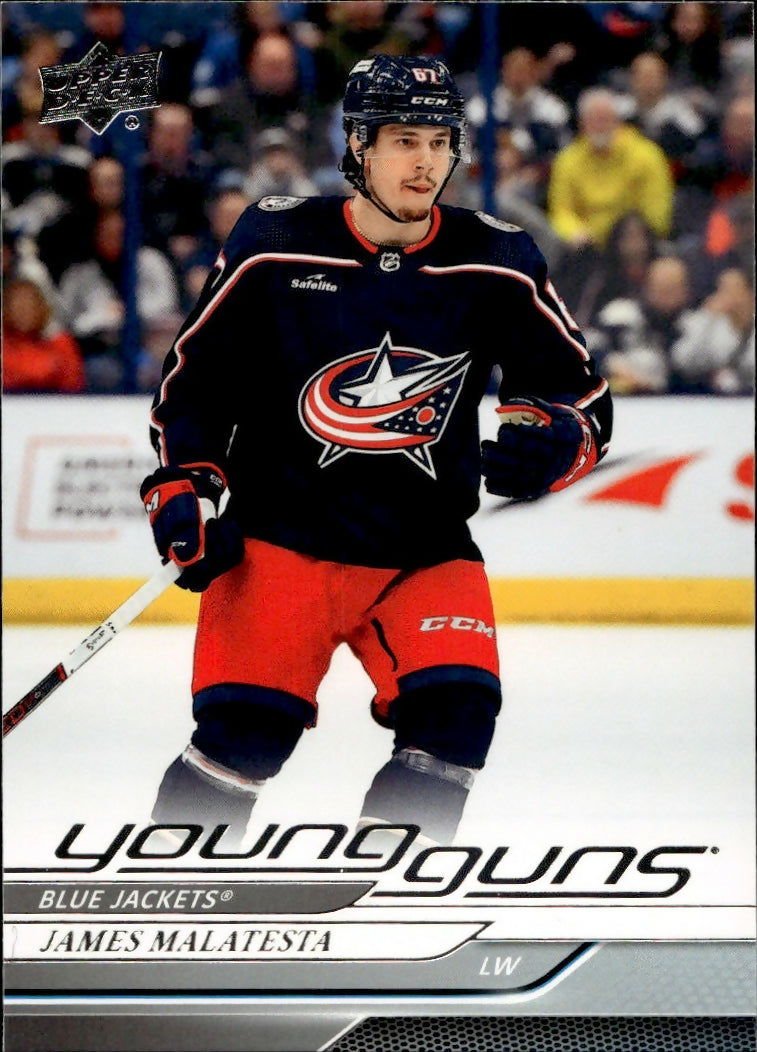 2024-25 Upper Deck Series 1 Hockey - Base - Young Guns #219 James Malatesta - Columbus Blue Jackets - A