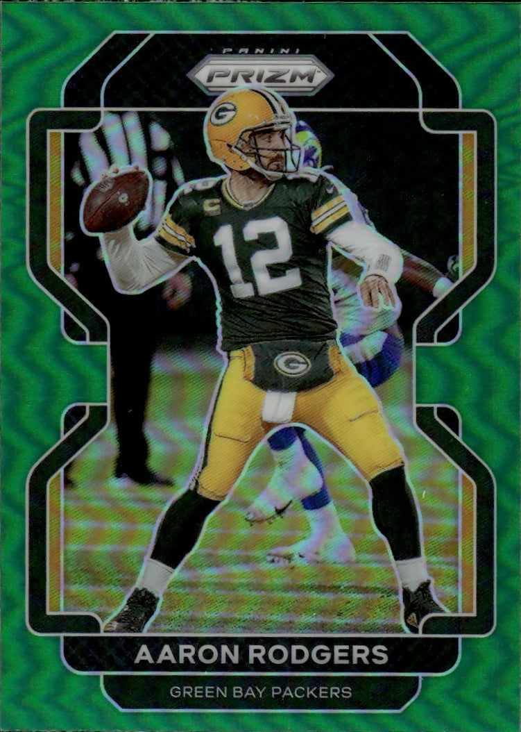 2021 Panini Prizm Football Base - Green Prizm #138 Aaron Rodgers Green Bay Packers - A