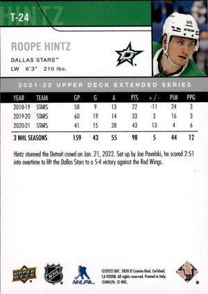 2021-22 Upper Deck Extended Series Hockey - 06-07 Retro #T-24 Roope Hintz - Dallas Stars