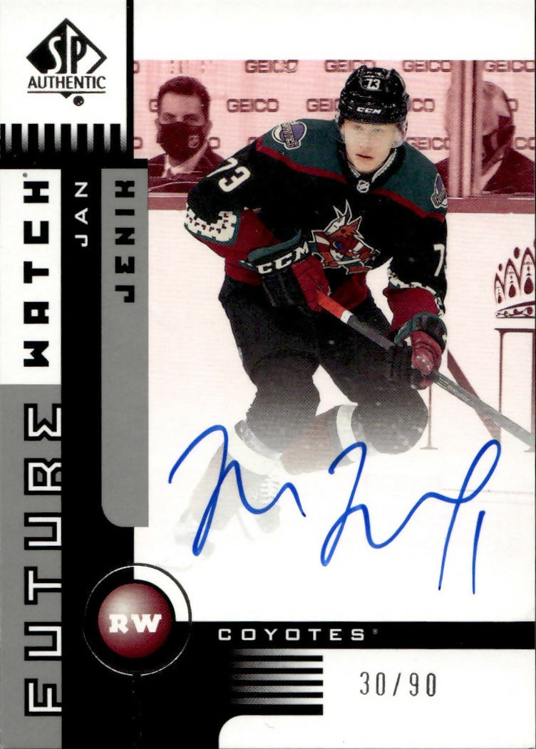 2021-22 Upper Deck SP Authentic - 2001-02 Retro Autographed Future Watch - Limited #01FW-JJ Jan Jenik - Arizona Coyotes - A