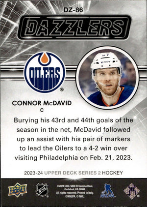 2023-24 Upper Deck Series 2 Hockey - Dazzlers - Blue #DZ-86 Connor McDavid - Edmonton Oilers - B