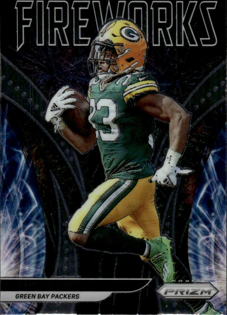 2027 Panini Prizm Football - Fireworks #F-4 Aaron Jones Green Bay Packers - A