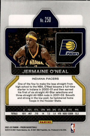 2021-22 Panini Prizm Basketball - Base # 250 Jermaine O'Neal - Indiana Pacers