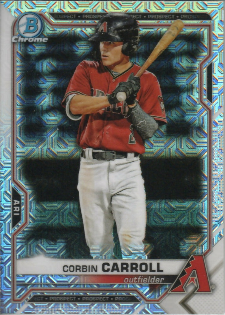 2021 Bowman Baseball - Chrome Prospects - Mega Box Mojo Refractor #BCP-142 Corbin Carroll - Arizona Diamondbacks - A