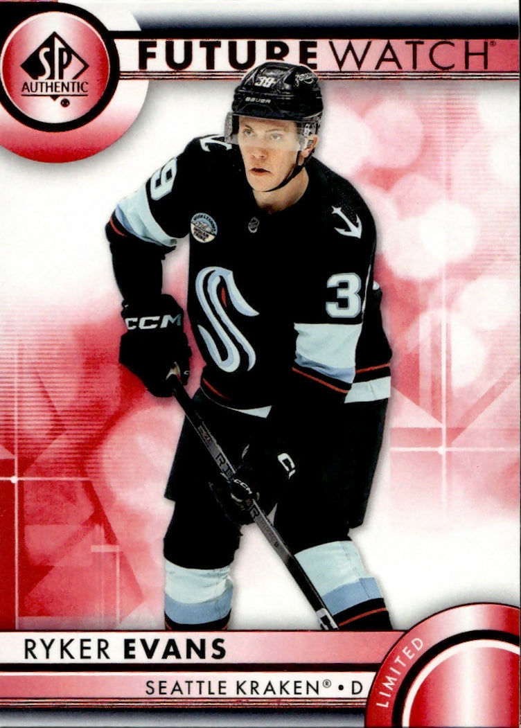 2023-24 Upper Deck SP Authentic Hockey - Base - Future Watch - Red #194 Ryker Evans - Seattle Kraken - A