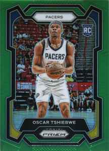 2023-24 Panini Prizm Basketball Base - Green Prizm #292 Oscar Tshiebwe, Indiana Pacers - A