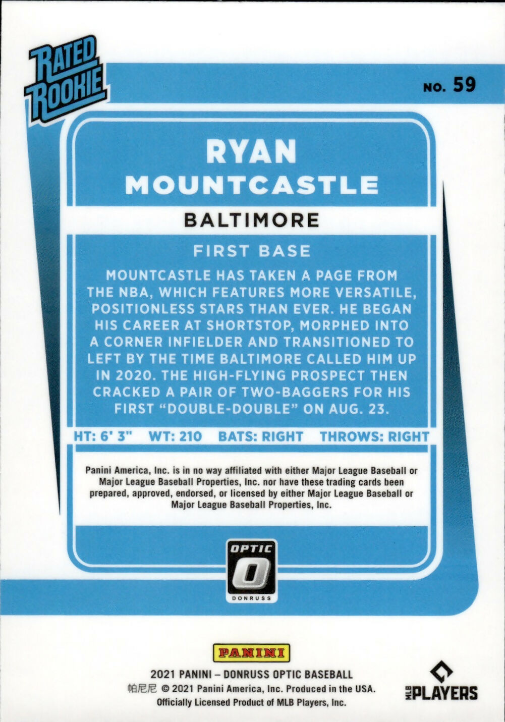 2021 Panini Donruss Optic Baseball - [Base] #59 Ryan Mountcastle - Baltimore Orioles - B