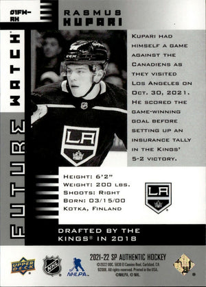 2021-22 Upper Deck SP Authentic Hockey - 2001-02 Future Watch Retro :900 #01FW-RK Rasmus Kupari - Los Angeles Kings - B