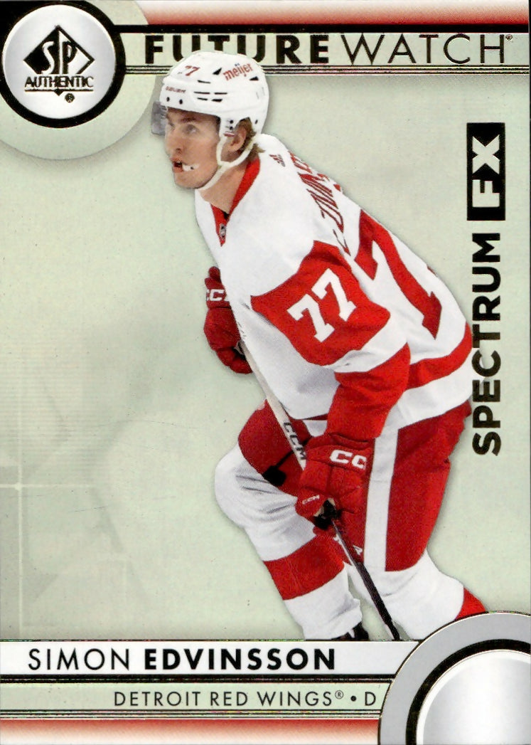 2023-24 Upper Deck SP Authentic Hockey - Future Watch - Spectrum FX #S-75 Simon Edvinsson - Detroit Red Wings - A