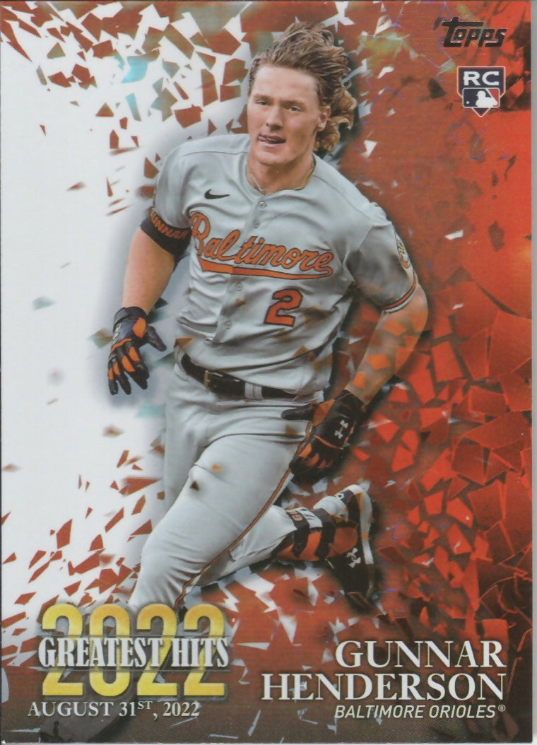 2023 Topps Series 1 Baseball - 2022's Greatest Hits #22GH-13 Gunner Henderson - Baltimore Orioles - F