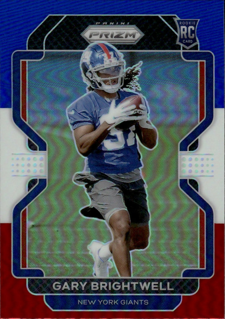 2021 Panini Prizm Football Base - Red White And Blue Prizm #400 Gary Brightwell RC New York Giants - A