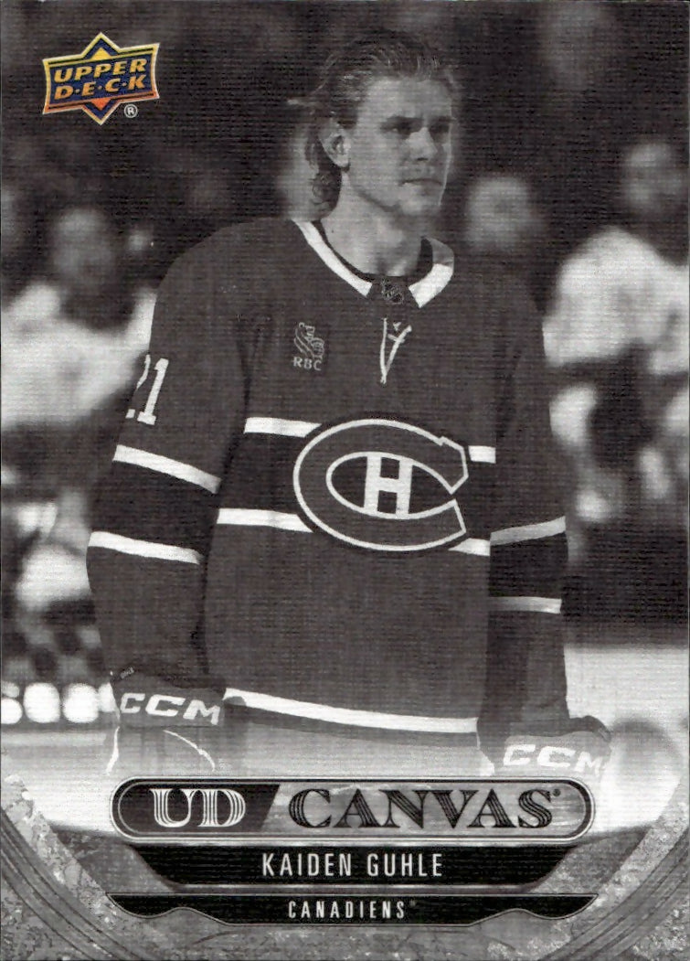 2024-25 Upper Deck Series 1 Hockey - UD Canvas - Black & White #C-25 Kaiden Guhle - Montreal Canadiens - A