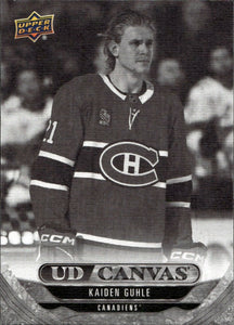 2024-25 Upper Deck Series 1 Hockey - UD Canvas - Black & White #C-25 Kaiden Guhle - Montreal Canadiens - A