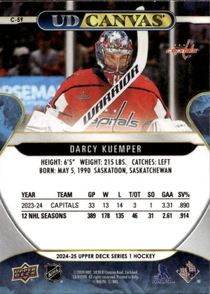 2024-25 Upper Deck Series 1 Hockey - UD Canvas #C-59 Darcy Kuemper - Washington Capitals - B