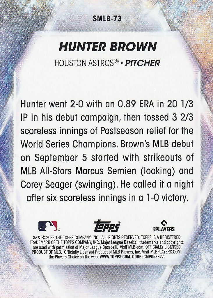2023 Topps Update Stars of MLB #SMLB-73 Hunter Brown Houston Astros