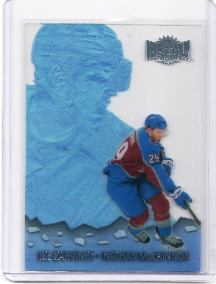 2021-22 Upper Deck Skybox Metal Universe - Ice Carvings #IC-5 Nathan MacKinnon - Colorado Avalanche - A