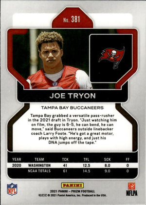 2021 Panini Prizm Football Base #381 Joe Tryon-Shoyinka RC Tampa Bay Buccaneers - B