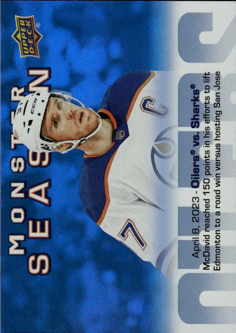 2023-24 Upper Deck Series 2 Hockey - Monster Season #MS-80 Connor McDavid - Edmonton Oilers