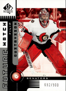 2021-22 Upper Deck SP Authentic Hockey - 2001-02 Future Watch Retro :900 #01FW-FG Filip Gustavsson - Ottawa Senators - A