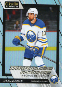 2023-24 Upper Deck O-Pee Chee Platinum Hockey - Base - Marquee Rookie - Rainbow #218 Lukas Rousek - Buffalo Sabres - A