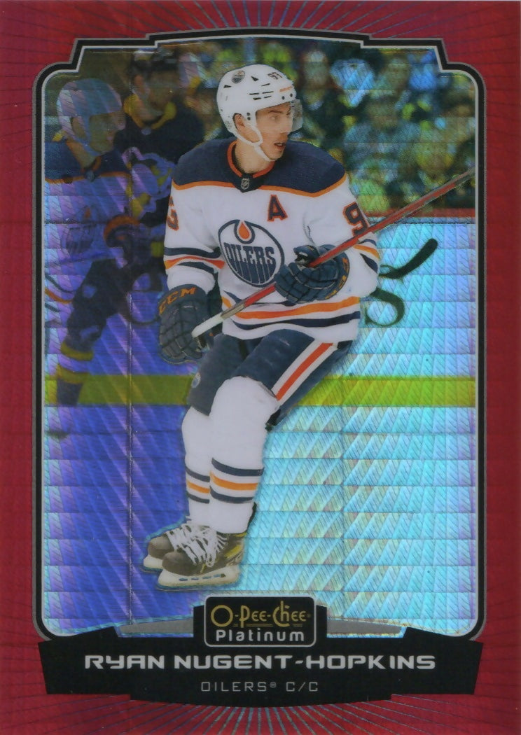 2022-23 Upper Deck O-Pee-Chee Platinum Hockey - Base - Red Prizm /199 #143 Ryan Nugent-Hopkins - Edmonton Oilers