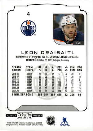 2022-23 Upper Deck O-Pee-Chee Platinum Hockey - Base #4 Leon Draisaitl - Edmonton Oilers