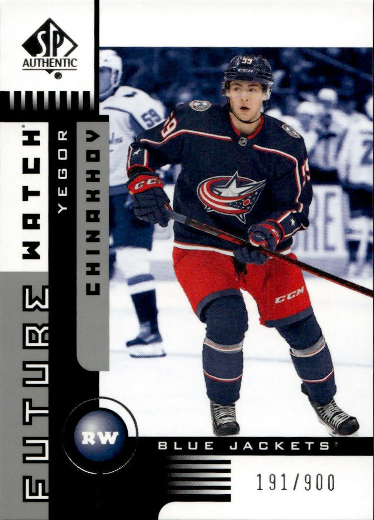 2021-22 Upper Deck SP Authentic - 2001-02 Retro Future Watch #01FW-YC Yegor Chinakhov - Columbus Blue Jackets - A