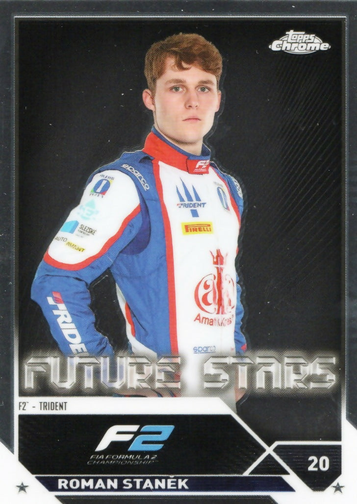 2023 Topps Chrome Formula 1 Base #86 - F2 Drivers Roman Stanek - F2 Trident - A