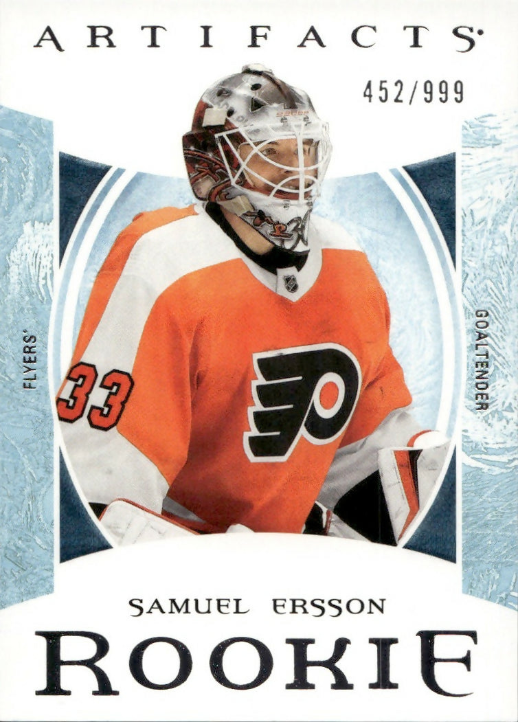 2022-23 Upper Deck Artifacts - Base - Rookie :999 #222 Samuel Ersson - Philadelphia Flyers - A