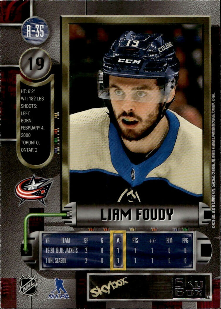 2022-23 Upper Deck Skybox Metal Universe - 1997-98 Retro #R-35 Liam Foudy - Columbus Blue Jackets - B