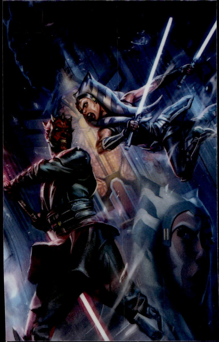 2024 Topps Star Wars Galaxy Chrome - Base #73 One Last lesson, Ahsoka Tano vs Darth Maul - A