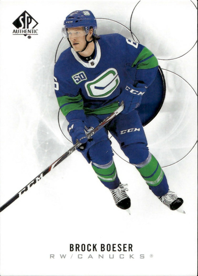 2020-21 Upper Deck Sp Authentic Hockey - Base #16 Brock Boeser - Vancouver Canucks - A