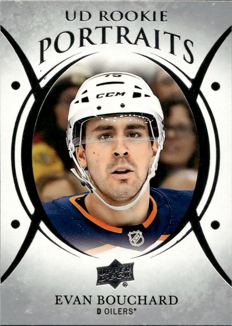 2018-19 Upper Deck Series 1 Hockey - UD Portraits - Rookie #P-64 Evan Bouchard - Edmonton Oilers - A
