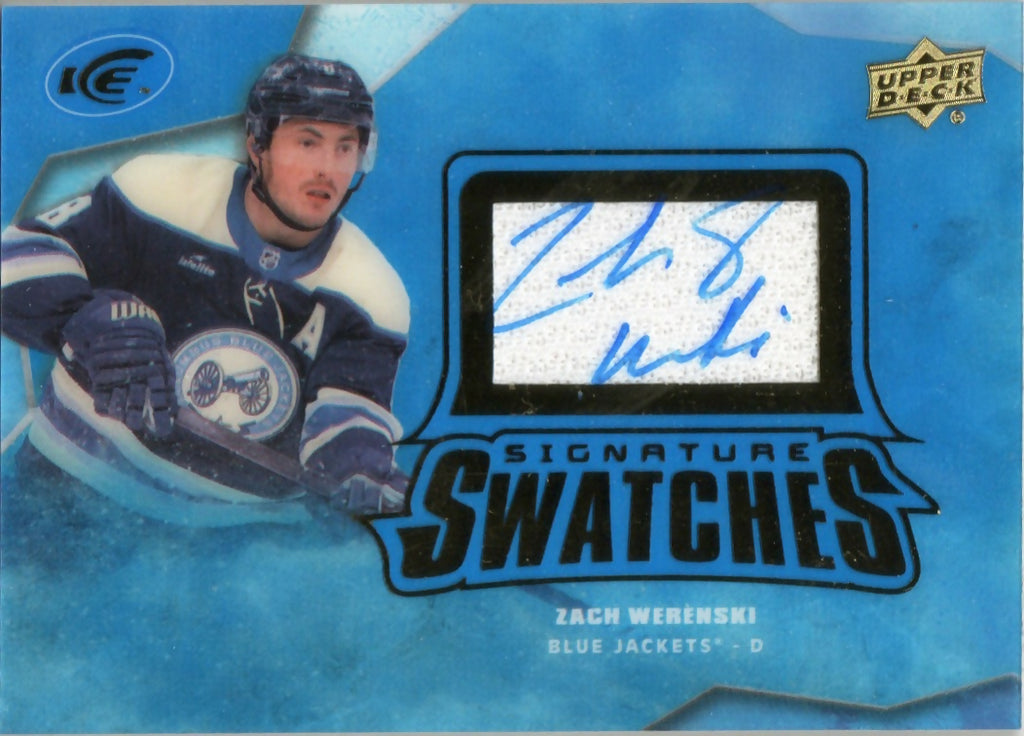 2022-23 Upper Deck Ice Hockey - Signature Swatches #SS-ZW Zach Werenski - Columbus Blue Jackets - A