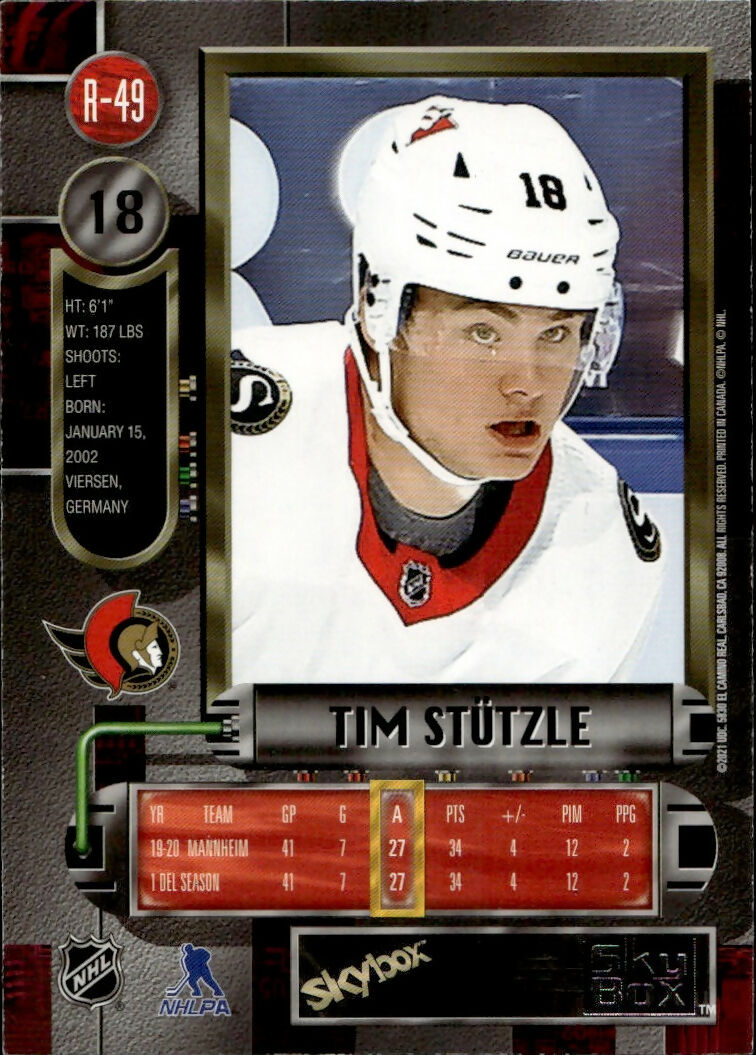2022-23 Upper Deck Skybox Metal Universe - 1997-98 Retro #R-49 Tim Stutzle - Ottawa Senators - B