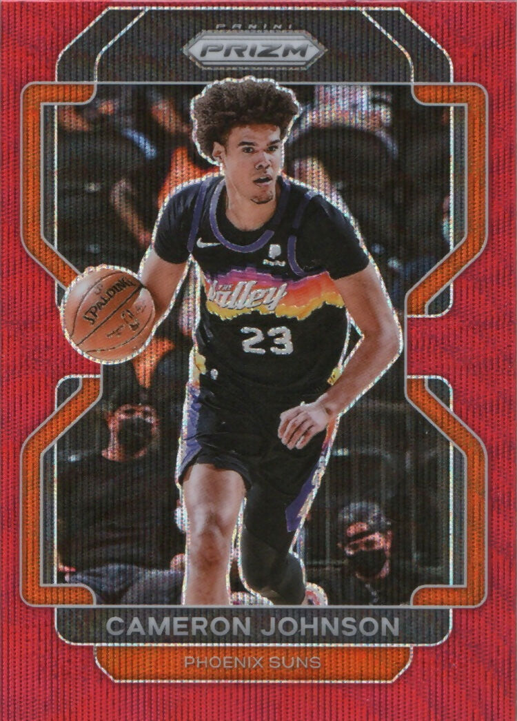 2021-22 Panini Prizm Basketball - Base - Ruby Wave Prizm # 186 Cameron Johnson - Phoenix Suns