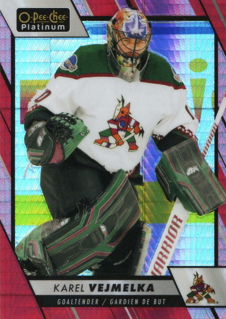 2023-24 Upper Deck O-Pee Chee Platinum Hockey - Base - Red Prizm :199 #149 Karel Vejmelka - Arizona Coyotes - A