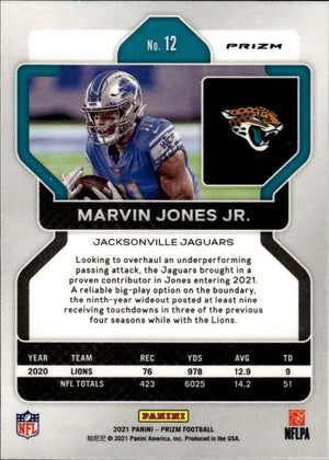 2021 Panini Prizm Football Base - Red White And Blue Prizm #12 Marvin Jones Jr. Jacksonville Jaguars - B