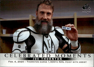 2020-21 Upper Deck SP Authentic Hockey - Celebrated Moments #104 Joe Thornton - San Jose Sharks - A